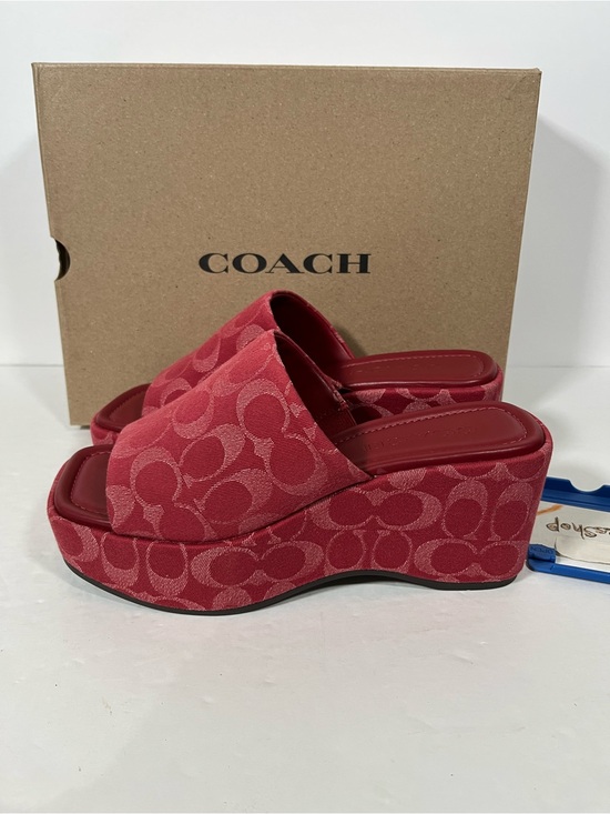 Coach Shoes - NIB COACH Women Phoebe Platform Sandal Signature Denim True Red